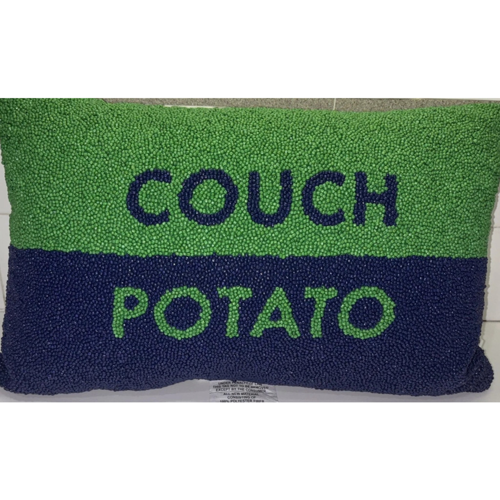 Kate Spade New York 12x17 Beaded Throw Pillow COUCH POTATO
